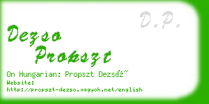 dezso propszt business card